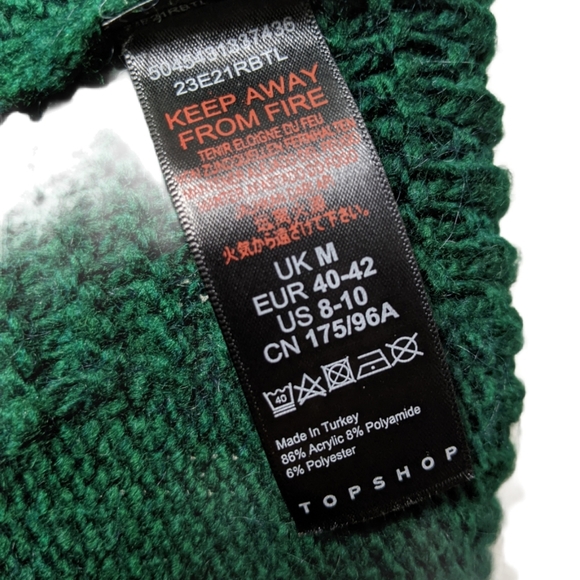 TOPSHOP Green Knit Twist Back Sweater M - Picture 9 of 10